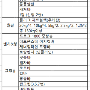 대구 홈짐 인벤탑 풀세트 일괄판매합니다.