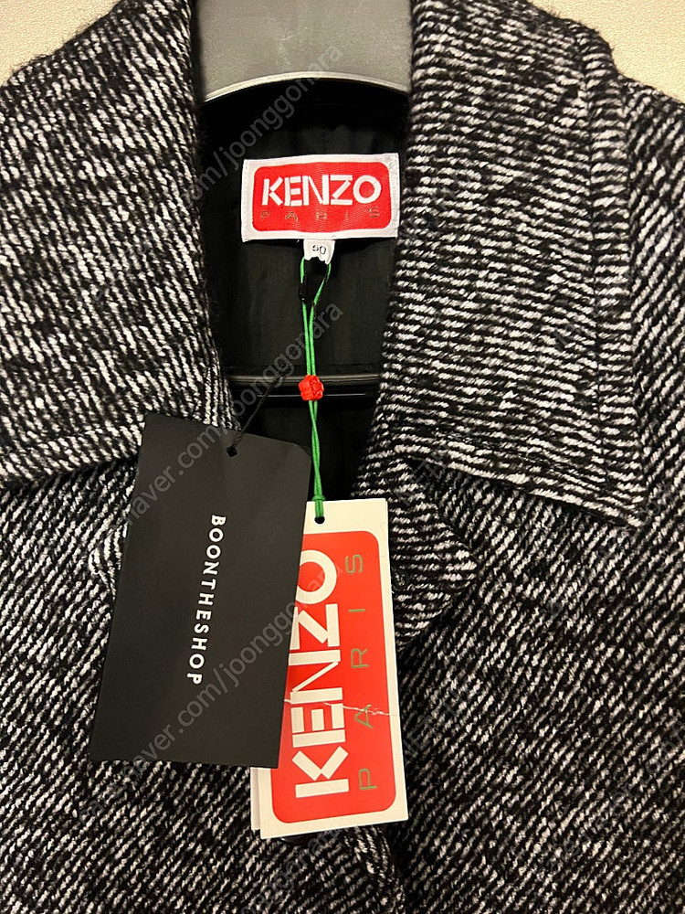 겐조 헤링본 오버핏 코트--2