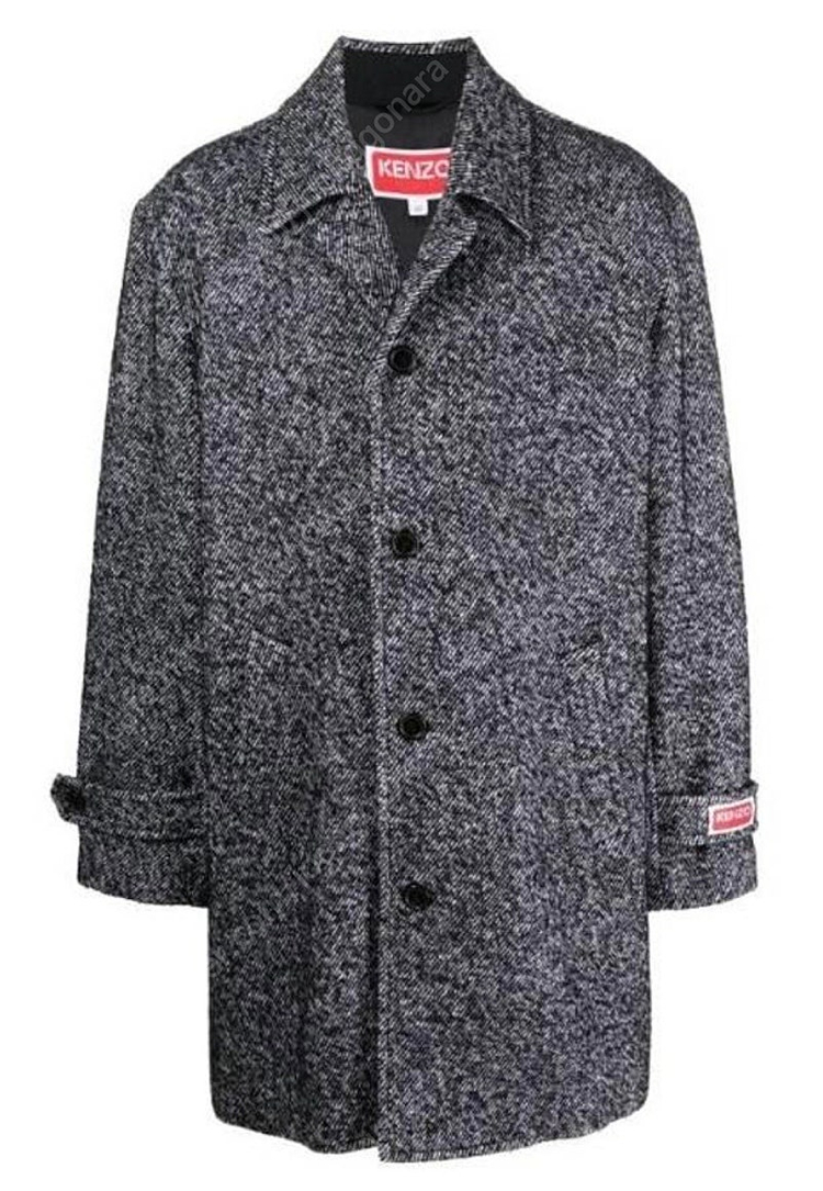 겐조 헤링본 오버핏 코트--5