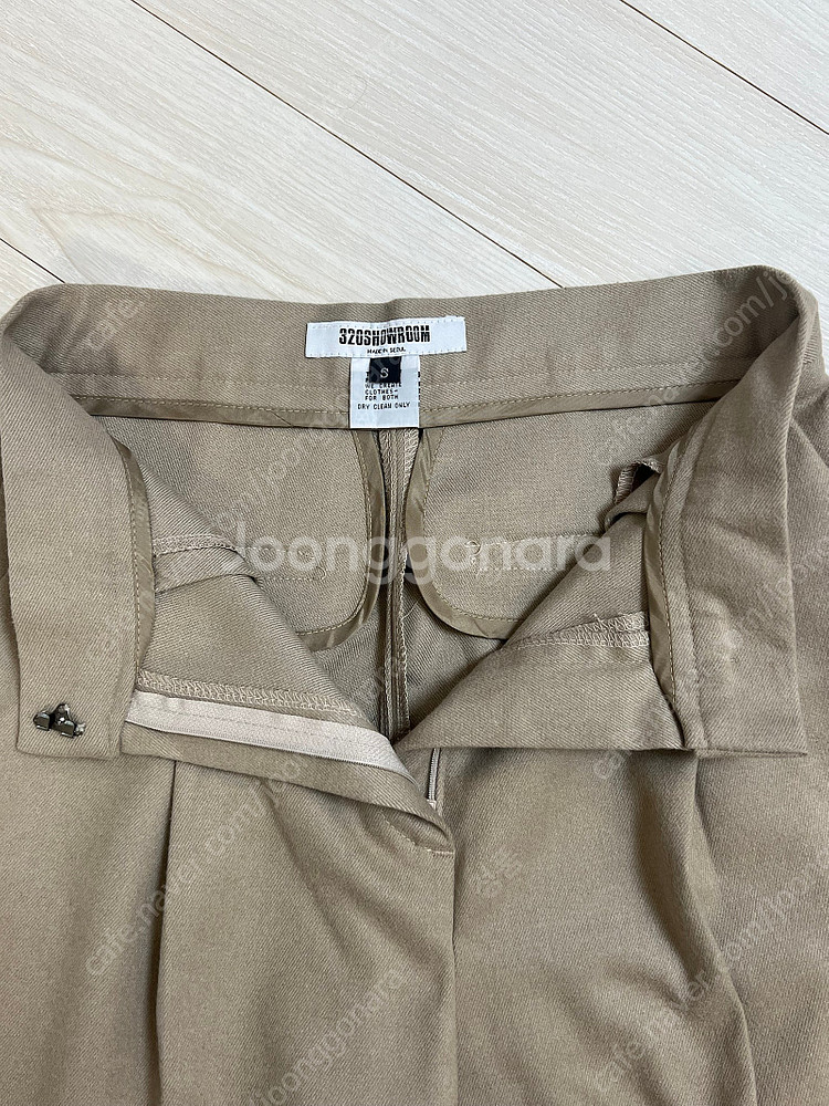 320쇼룸 기모 세미와이드 여성 가을 슬랙스 베이지 S--2