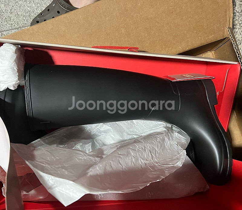 헌터 리파인드 톨 레인부츠 블랙로고 US 8 새상품 1...--1