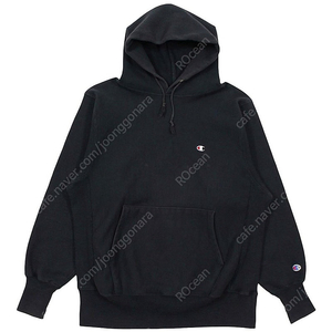 [L] 1990s USA Champion Reverse Weave Plain Black Sweat Parka 챔피온 리버스위브 플레인 블랙 스웻 파카 90년대 빈티지 미국생산 미제