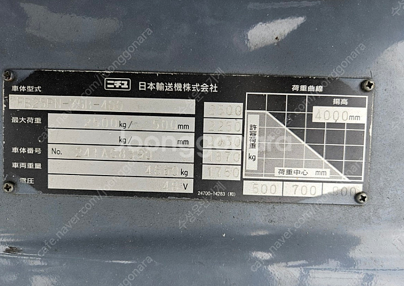 (중고지게차) 니찌유 좌식 2.5톤 전동지게차 배터리 ...--5