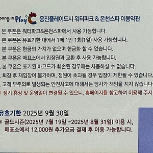 웅진플레이도시 워터파크 종일권