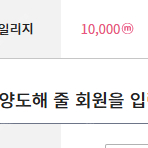 하나투어 마일리지 1만 -> 6500원에 팝니다