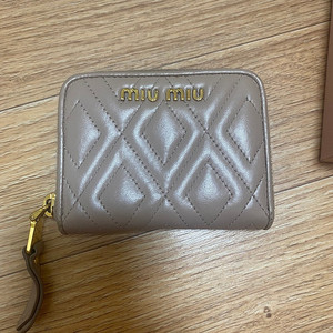 미우미우 동전지갑 Miu Miu 5ML014 Pink Madras Leather Wallet