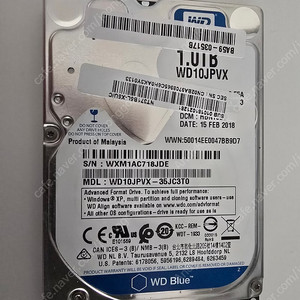 WD BLUE 2.5인치 1TB 노트북 HDD