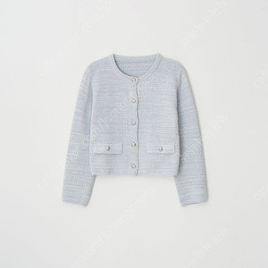 윤슬샵 yoonseul oun tweed knit cardigan (sky)