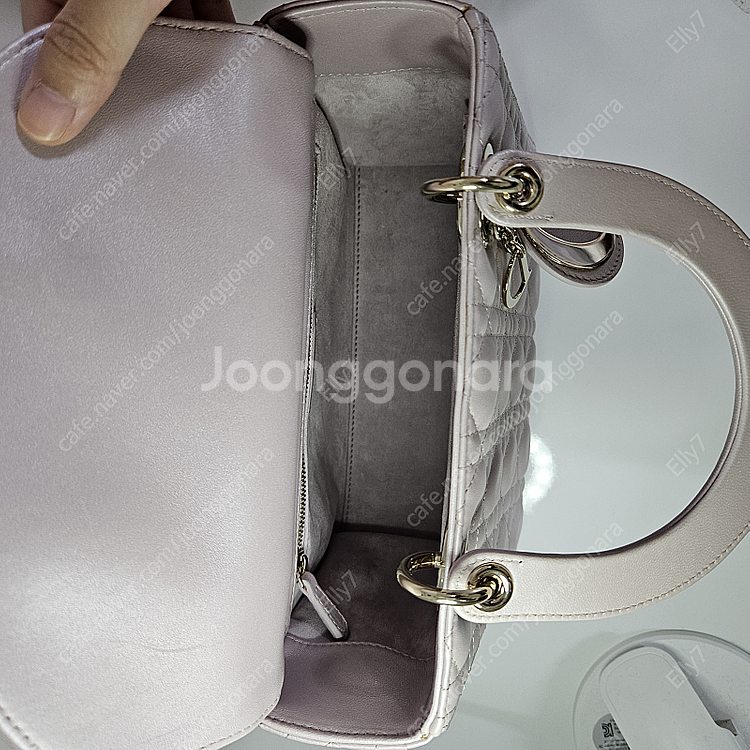 디올 레이디백 미디움 펄핑크--3