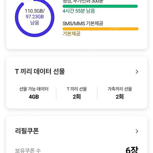 skt 데이터 2기가 팝니다 (전부) 2500원