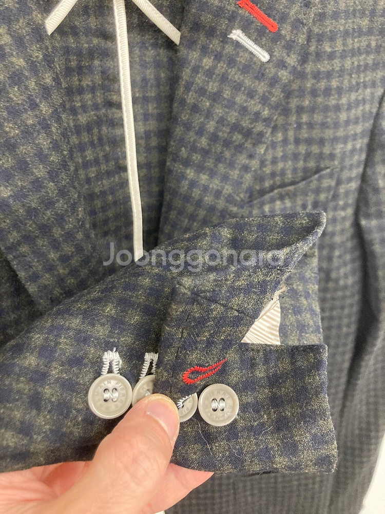 103 피에르발망 깅엄체크 울 자켓 새제품, 띠어리 캐...--1