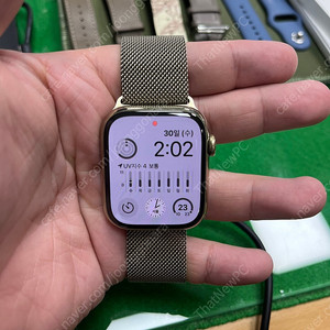 애플워치7 스테인리스 45mm 밀레니즈루프 셀룰러 골드