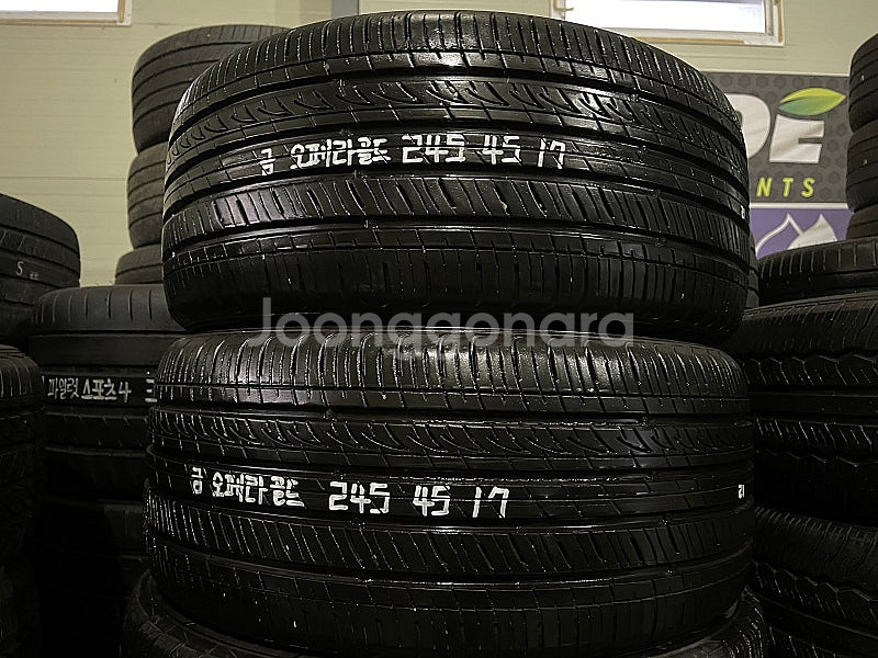 [판매] 245 45 17 금호 오페라골드 90% 이상 거의새것 중고타이어 휠수리--3