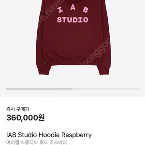 IAB Studio Hoodie Raspberry 아이앱 스튜디오 후드티 라즈베리 사이즈 L