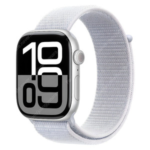 Apple 애플워치 10 GPS, 46mm, 실버 / 블루 클라우드 스포츠 루프