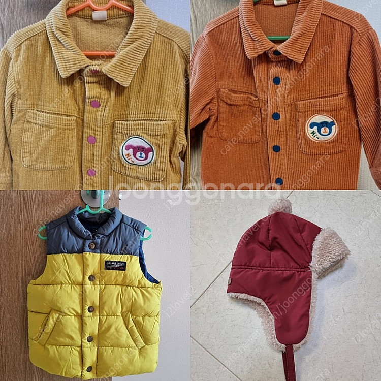 일괄택포) 아기 자켓 조끼 100. 패딩 군밤 모자 캠...--0
