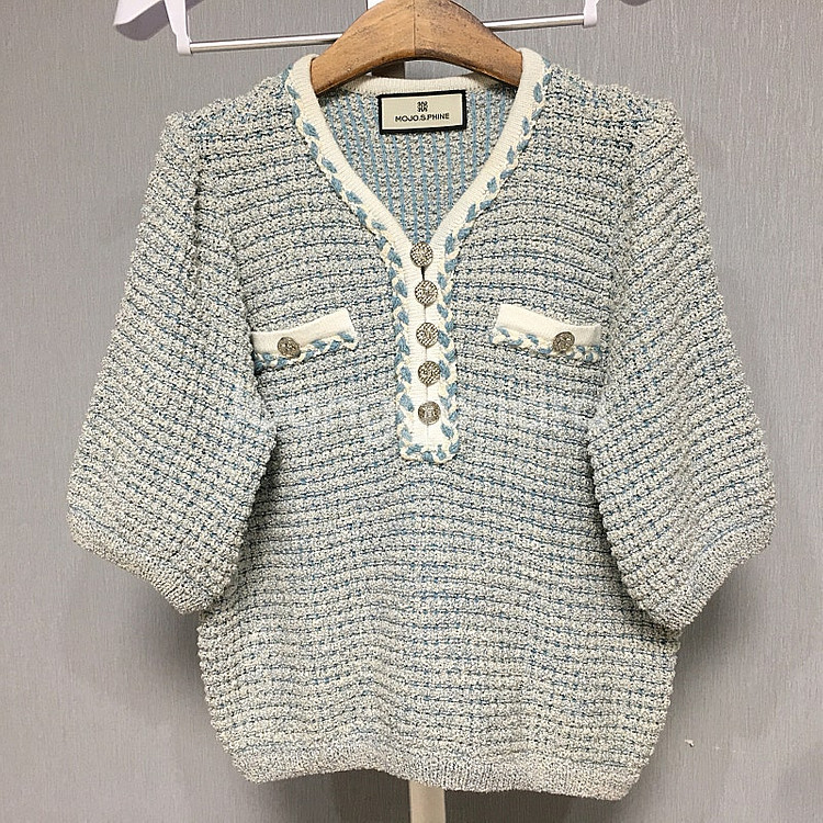 모조에스핀 23fw 퍼프소매 글리터 니트 66--2