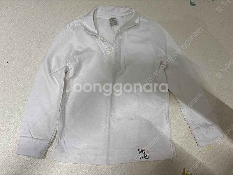 컬리수 흰색 카라티 100--1