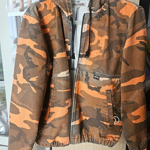 스투시 자켓 Stussy Spray Dye Hooded Work Jacket Orange Camo