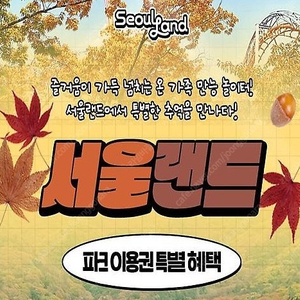 서울랜드 종일 파크이용권 (주중주말가능)11.30일까지