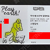 웨이브투어스 Wave to Earth 콘서트 스탠딩 2연석 양도합니다 완전명당 앞자리