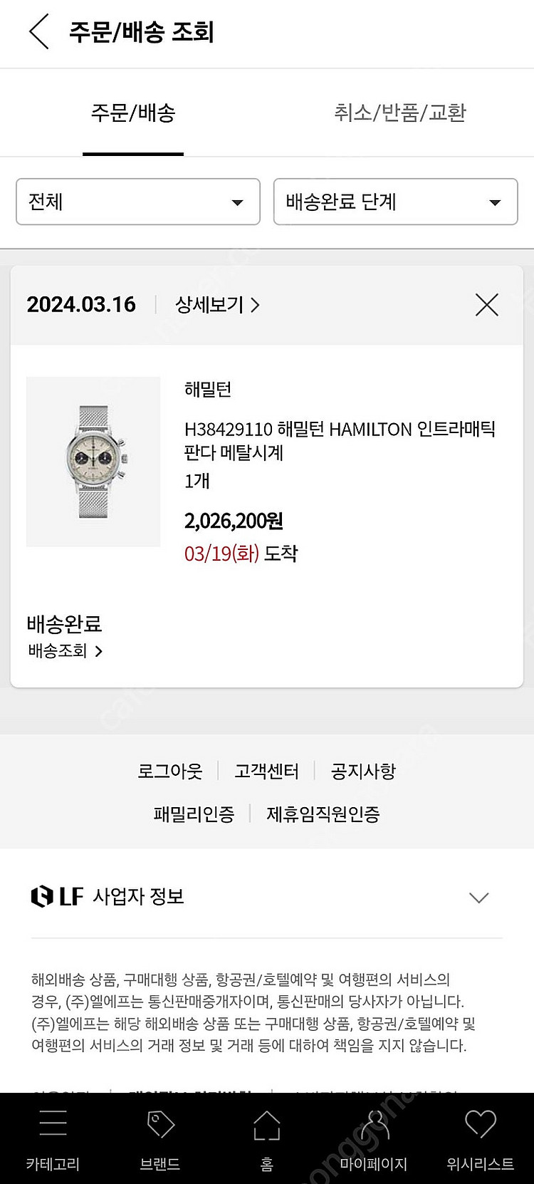 해밀턴 인트라매틱 판다 수동 모델 판매합니다.--4