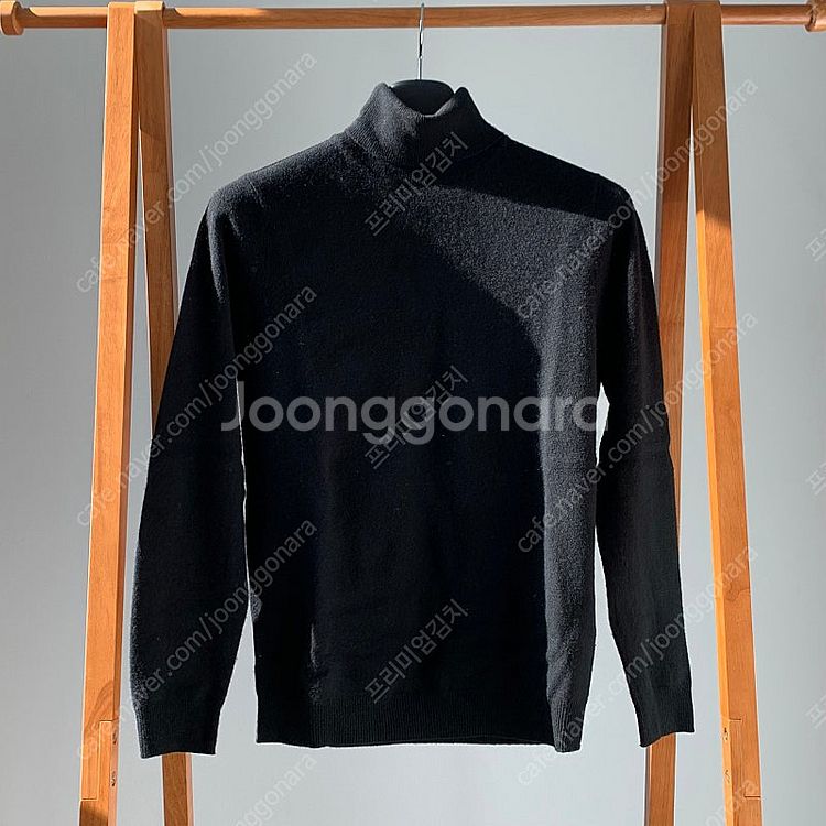 (S) 마시모두띠 남자 블랙 울 캐시미어 터틀넥 목폴라...--0