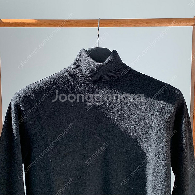 (S) 마시모두띠 남자 블랙 울 캐시미어 터틀넥 목폴라...--1