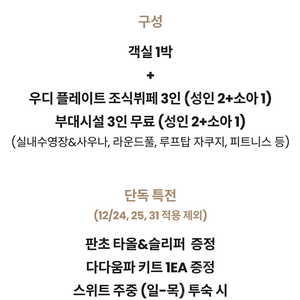 파라스파라호텔 3인조식포함 12/2-3