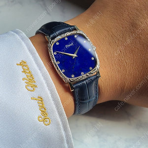 [정품] 피아제 클래식 라피스 다이아몬드 다이얼 18K 화이트골드 금통 빈티지 (Piaget Classic Lapis Lazuli Diamond Dial 18K WG)