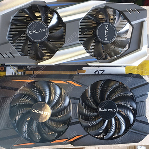 갤럭시 gtx 1060 3g + 기가 1050ti 그래픽 카드 팝니다