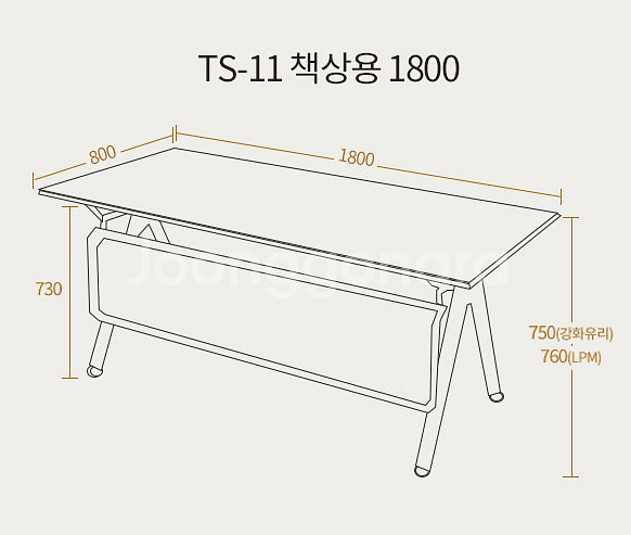TS 퍼니처 유리 블랙 책상 (중역) 2종류, 2개 팝...--4