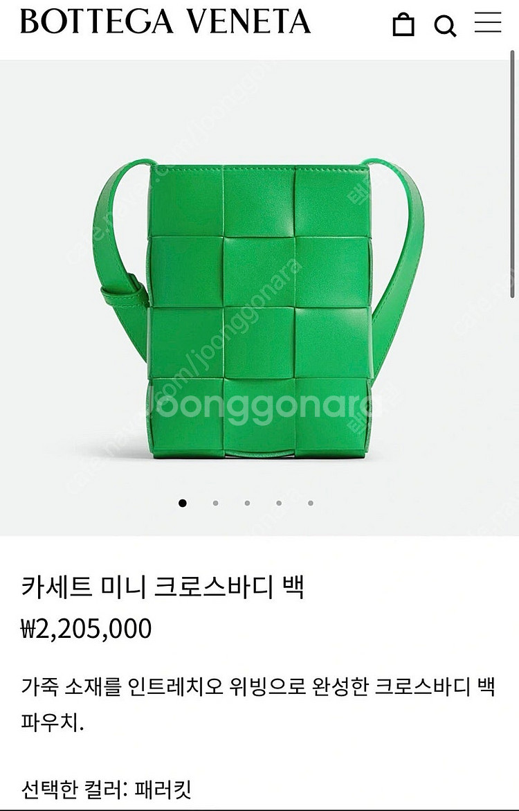 보테가 카세트 미니 크로스 바디백--0