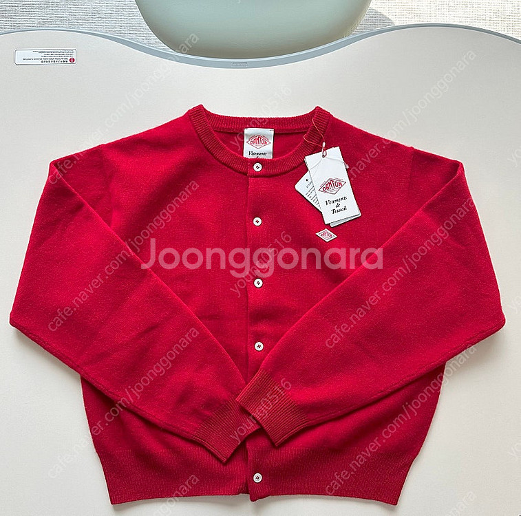 단톤 여성 가디건 레드 새상품--0