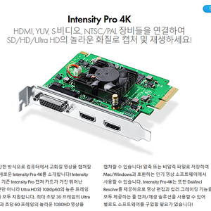 [캡쳐보드] Blackmagic Design Intensity Pro 4K