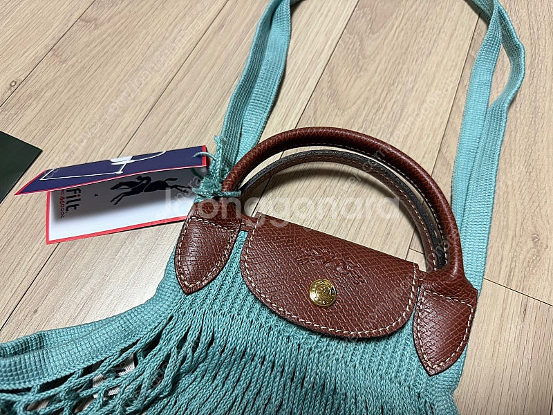 (새상품) 롱샴 르플리아쥬 필레 네트백 민트 토트겸 숄...--4