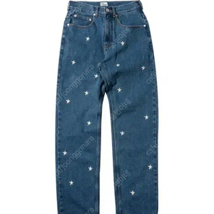 데이지신드롬 straight flower denim pants