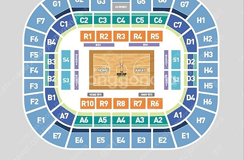 11/24(일) 농구 국가대표 양도 S구역 2연석(테이블석)--0