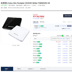 트랜센드 Extra Portable CD,DVD Writer