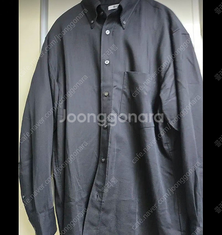 유니클로 U 드레이프셔츠 블랙 M--0