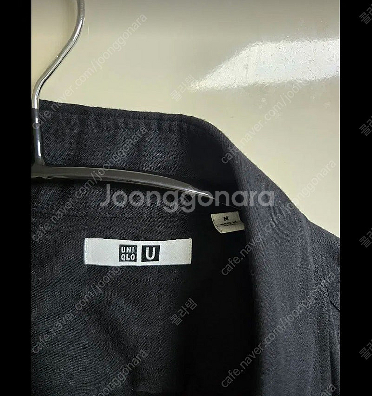 유니클로 U 드레이프셔츠 블랙 M--1
