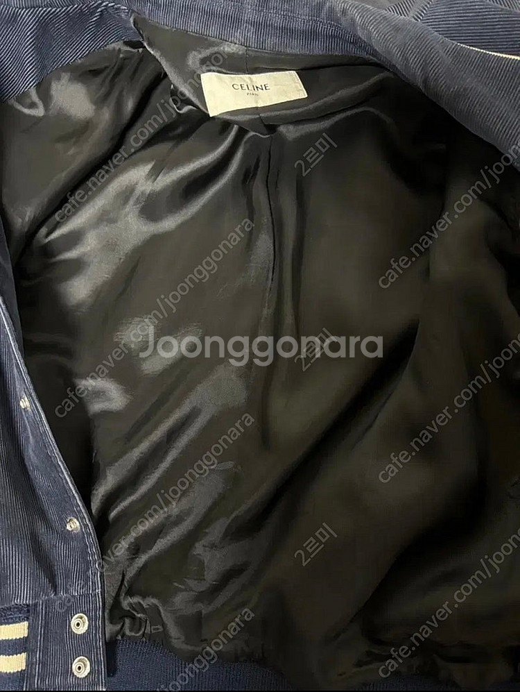 [48] 셀린느 네이비 코듀로이 테디자켓 바시티--2