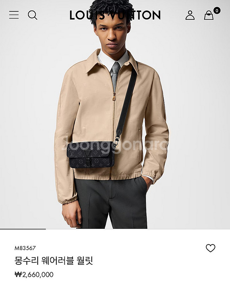[새상품] 루이비통 몽수리 웨어러블 월렛 정가266--3