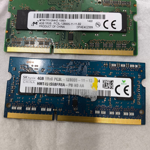 노트북용 램 ddr3 4기가*2개= 5천원