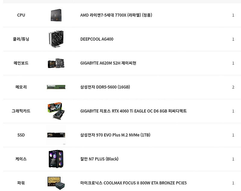 7700x 4060ti 게이밍 컴퓨터--1
