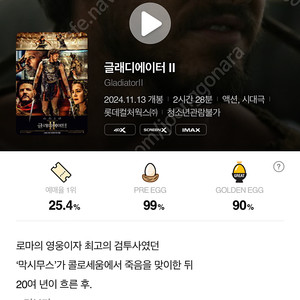 롯데시네마 CGV 글래디에이터 2 특가예매