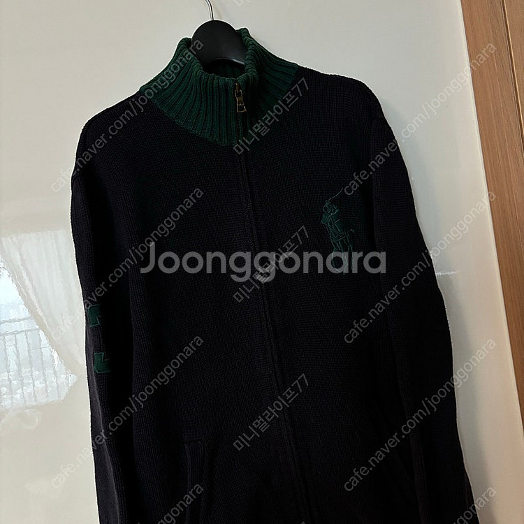 폴로 보이즈 빅포니 배색 니트집업 XL polo 가디건...--1