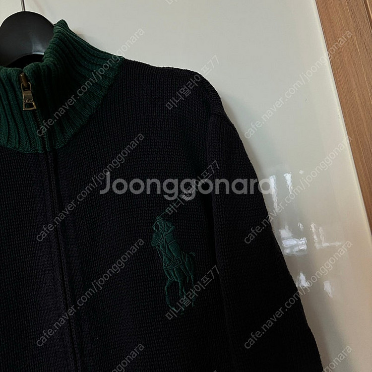 폴로 보이즈 빅포니 배색 니트집업 XL polo 가디건...--2