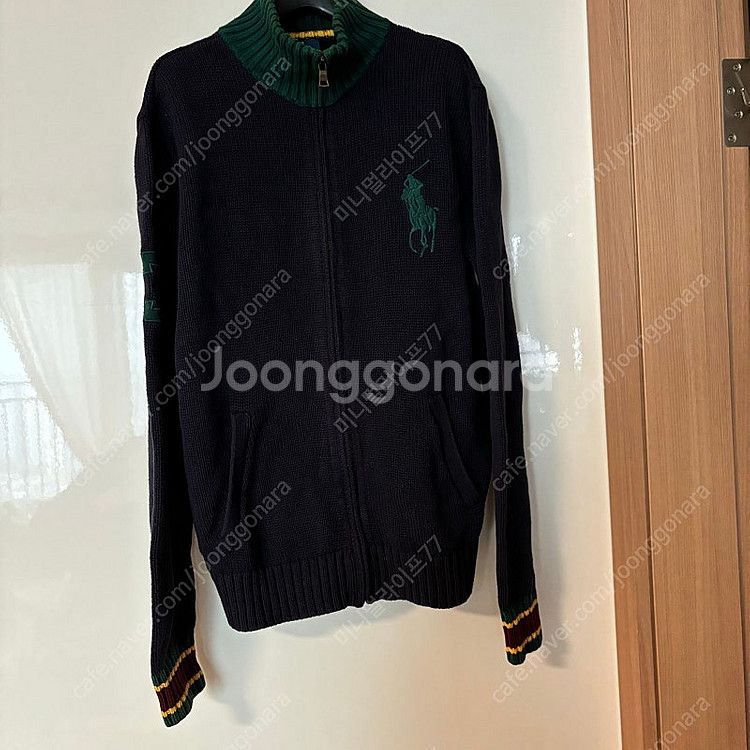 폴로 보이즈 빅포니 배색 니트집업 XL polo 가디건...--7