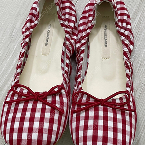 위드아웃썸머 Feebie flat shoes_check red